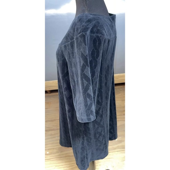 Vintage Y2K  Juicy Couture Black Velour Dress  USA L Goth - Picture 3 of 9